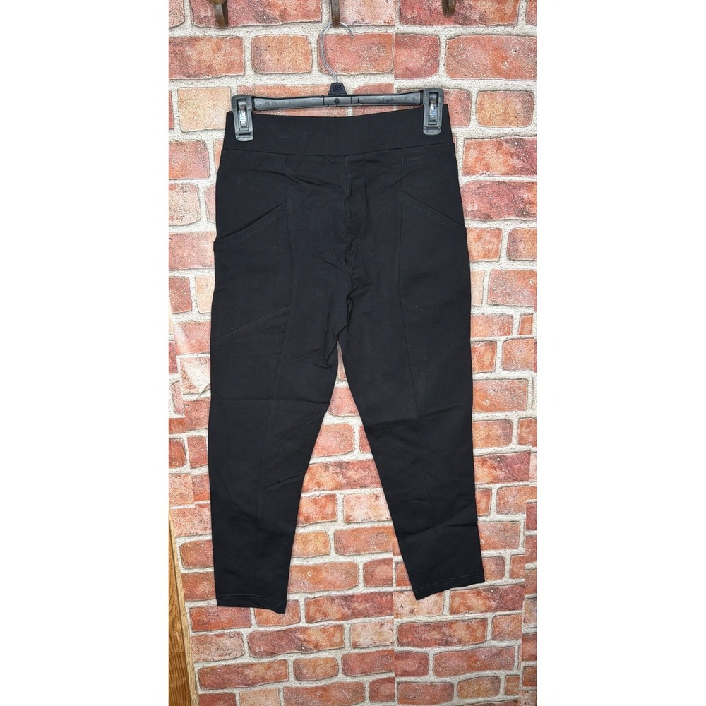 Betabrand Dress Pant Yoga Pants Black Journey Slim Tapered Cropped Small Petite